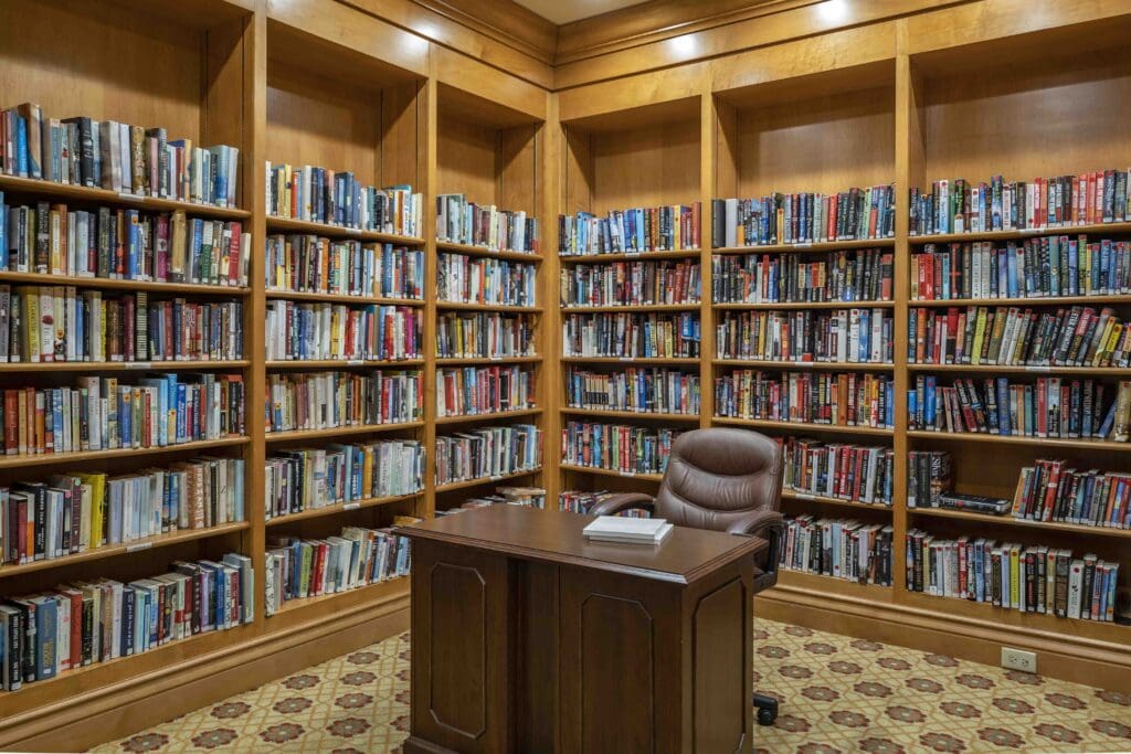 Interior picture of The Hallmark library.